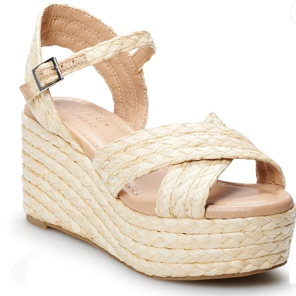 NWT LC Lauren Conrad Wedge Heel Sandals - Picture 4 of 9
